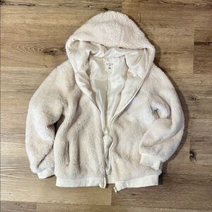 Hayden Girls Cream Sherpa Hooded Jacket